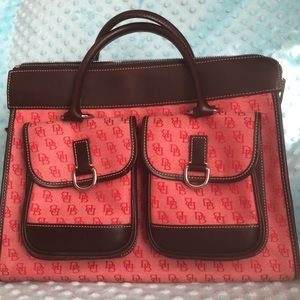 Red Canvas Dooney and Bourke double pocket tote